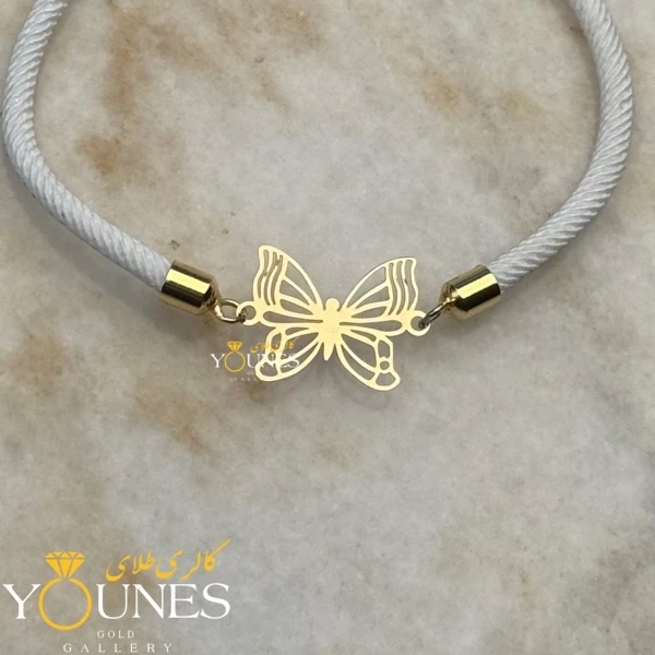 دستبند پروانه ای طلا لیزری